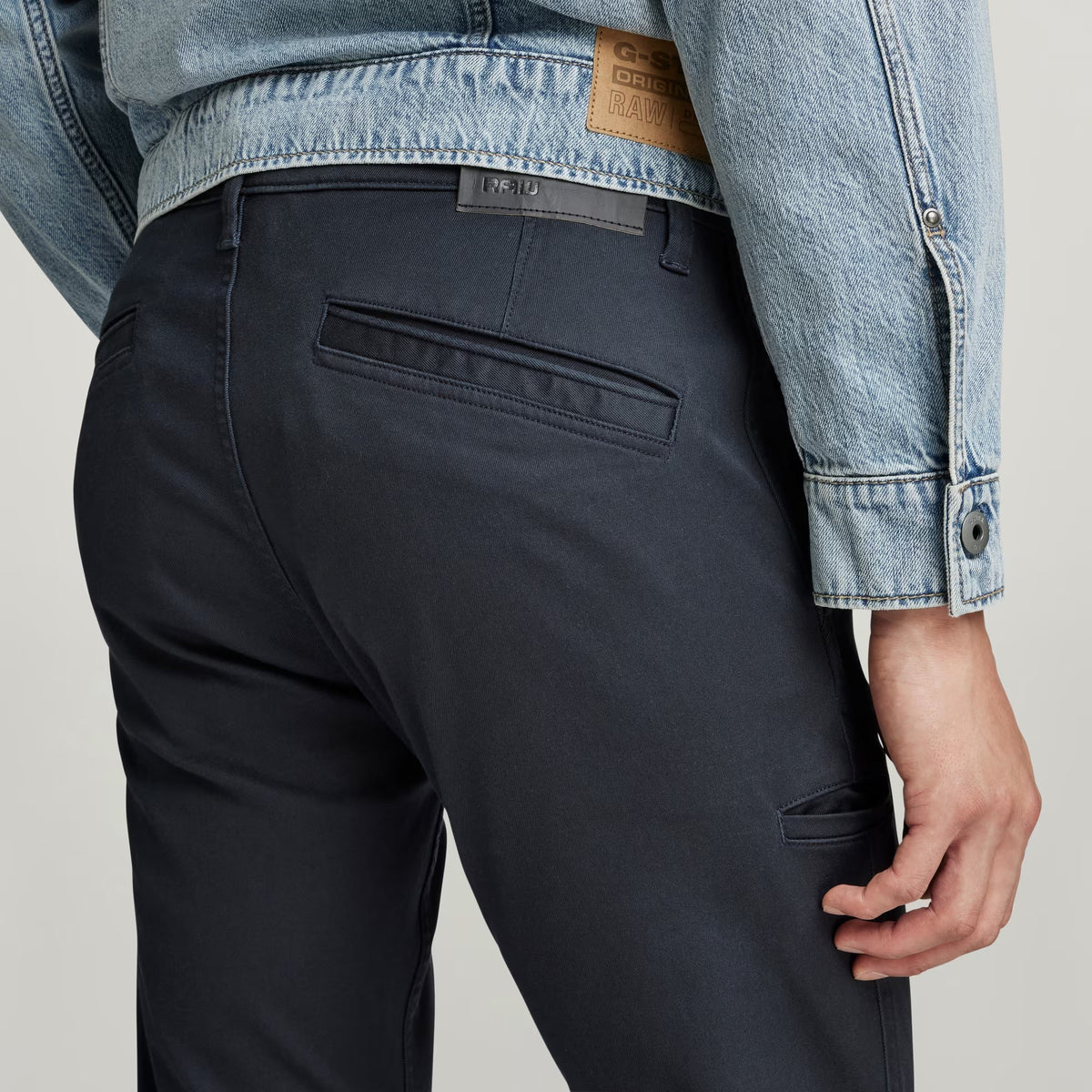 G-STAR RAW Ανδρικό Παντελόνι Chino Βαμβάκι/Ελαστάνη Μπλέ Skinny Fit D21974-C105-C742-salute 1807369