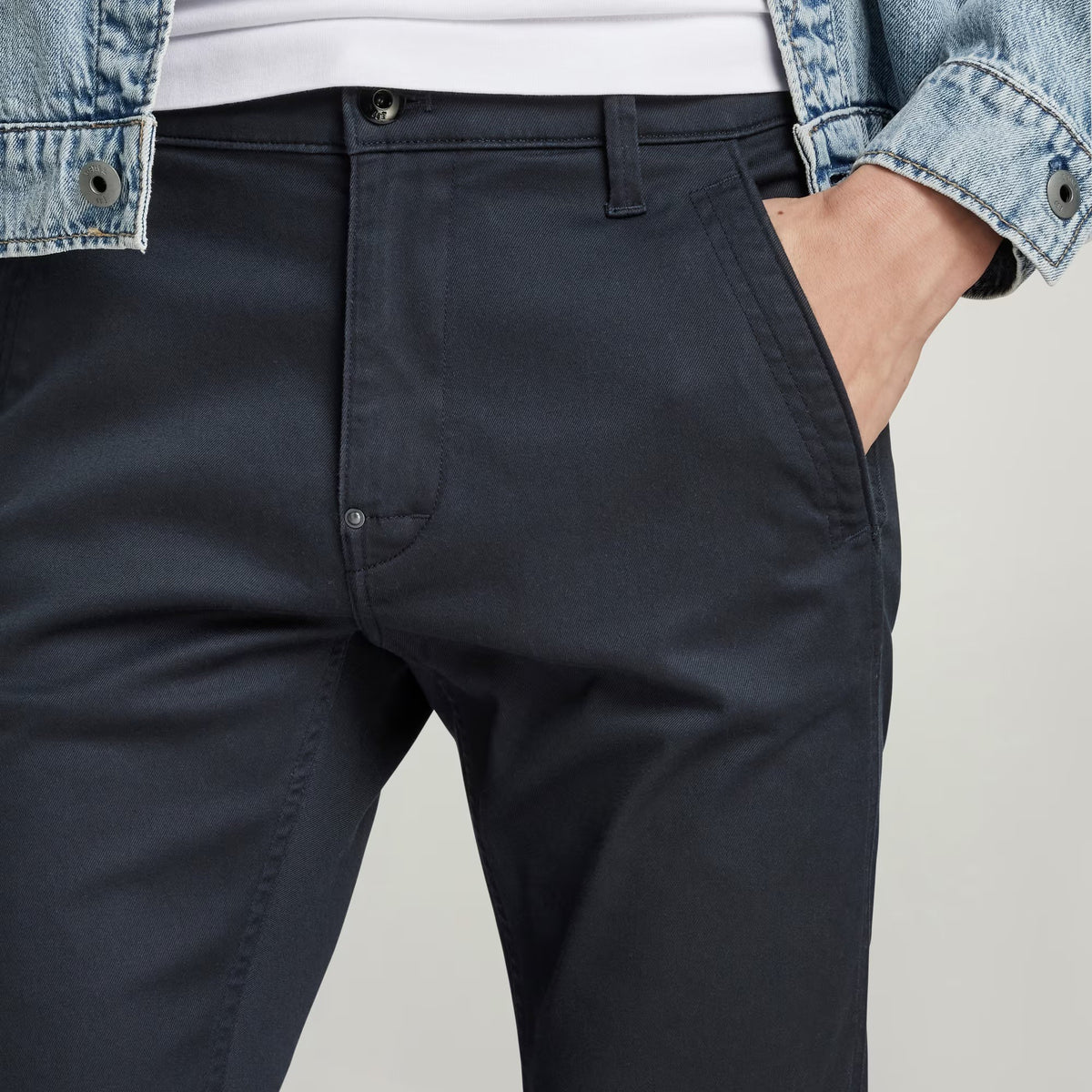 G-STAR RAW Ανδρικό Παντελόνι Chino Βαμβάκι/Ελαστάνη Μπλέ Skinny Fit D21974-C105-C742-salute 1807369