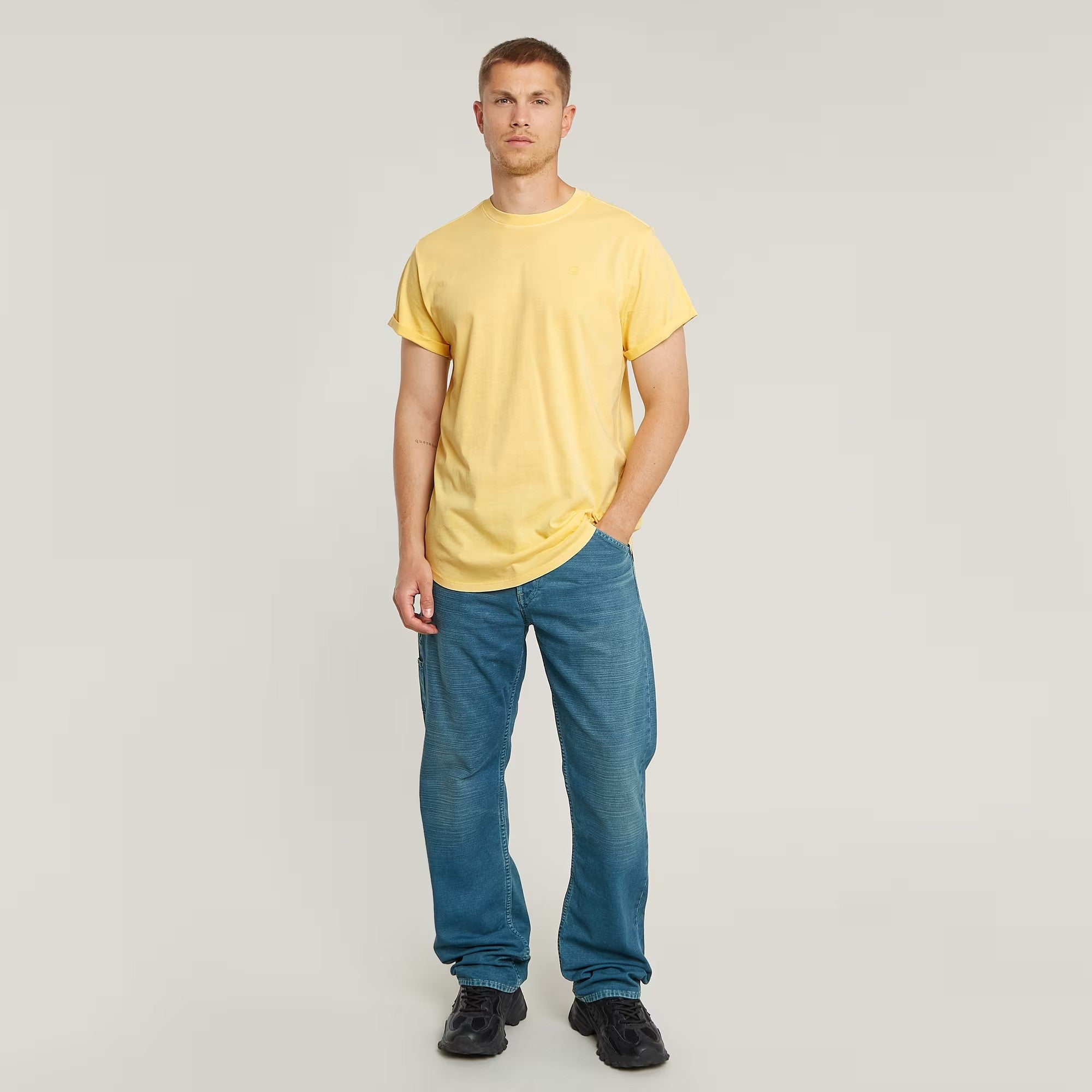 G-STAR RAW Ανδρικό T-shirt Βαμβάκι Κίτρινο Relaxed Fit D16396-2653-H187-lt buff yellow gd 1809162