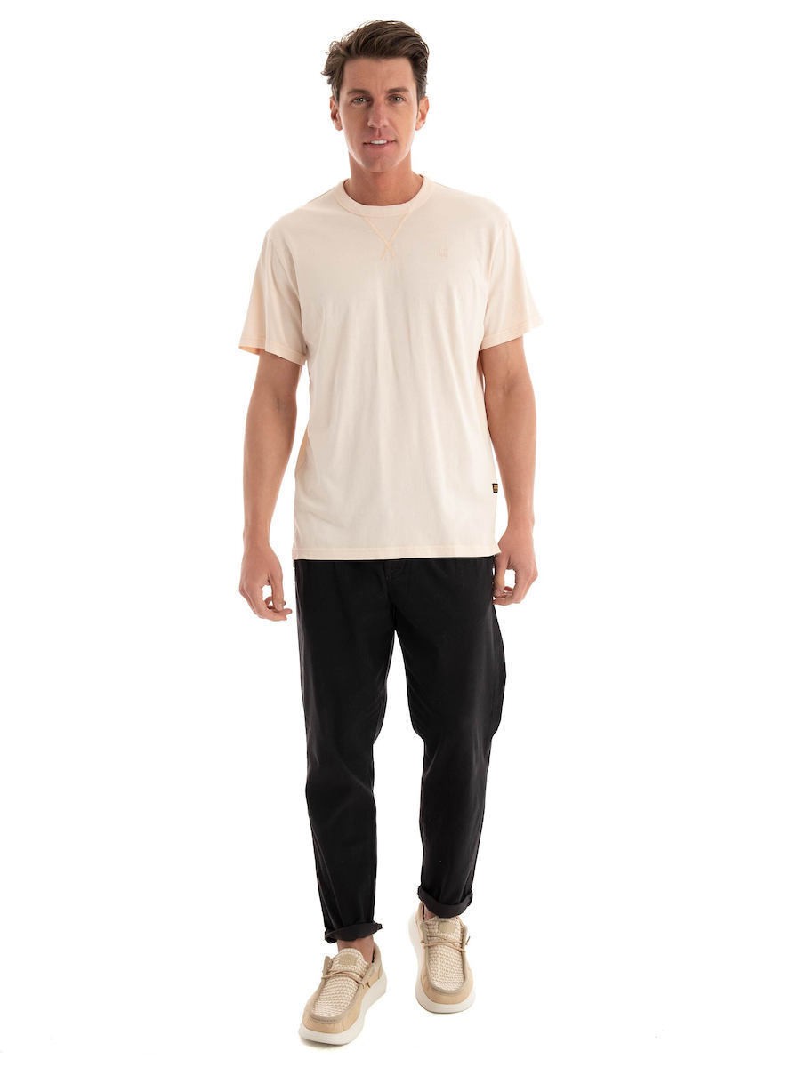 G-STAR RAW Ανδρικό T-shirt Βαμβάκι Μπέζ Regular Fit D24449-2653-H033-linen gd 1809181
