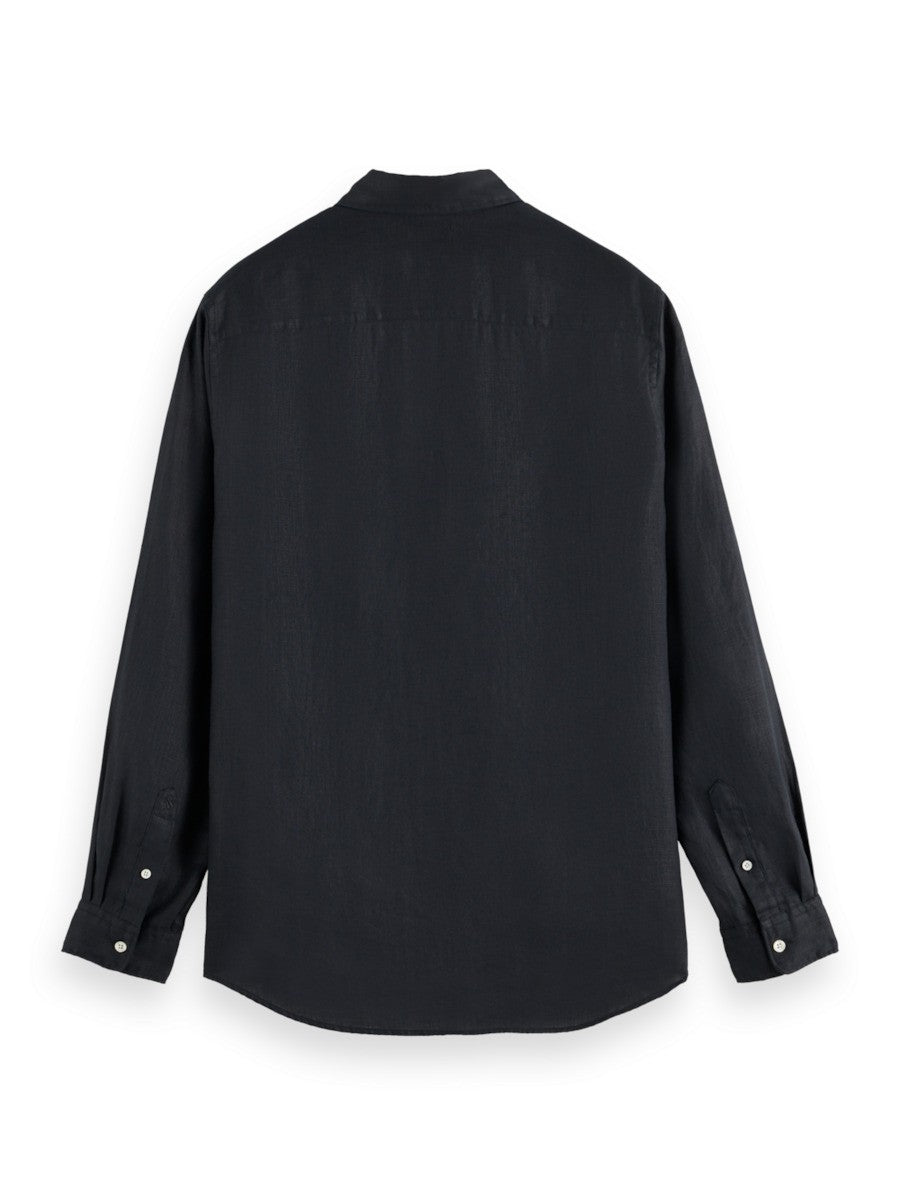 SCOTCH & SODA Ανδρικό Πουκάμισο Λινό Μαύρο Regular Fit 179188/SC001.0008 1814459