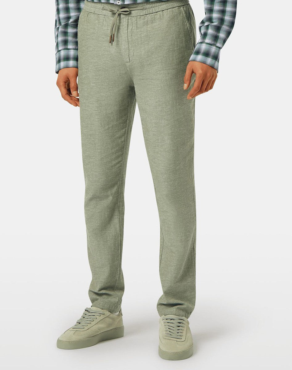 SCOTCH & SODA Ανδρικό Παντελόνι Jogger Βαμβάκι/Λινό Χακί Straight fit 179979-SC300-0115.01 1814463