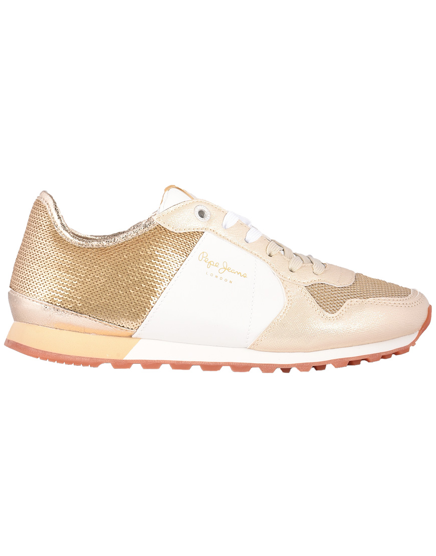 Pepe Jeans Verona Sequins Sneakers Gynaikeia Gold Pls30625 099